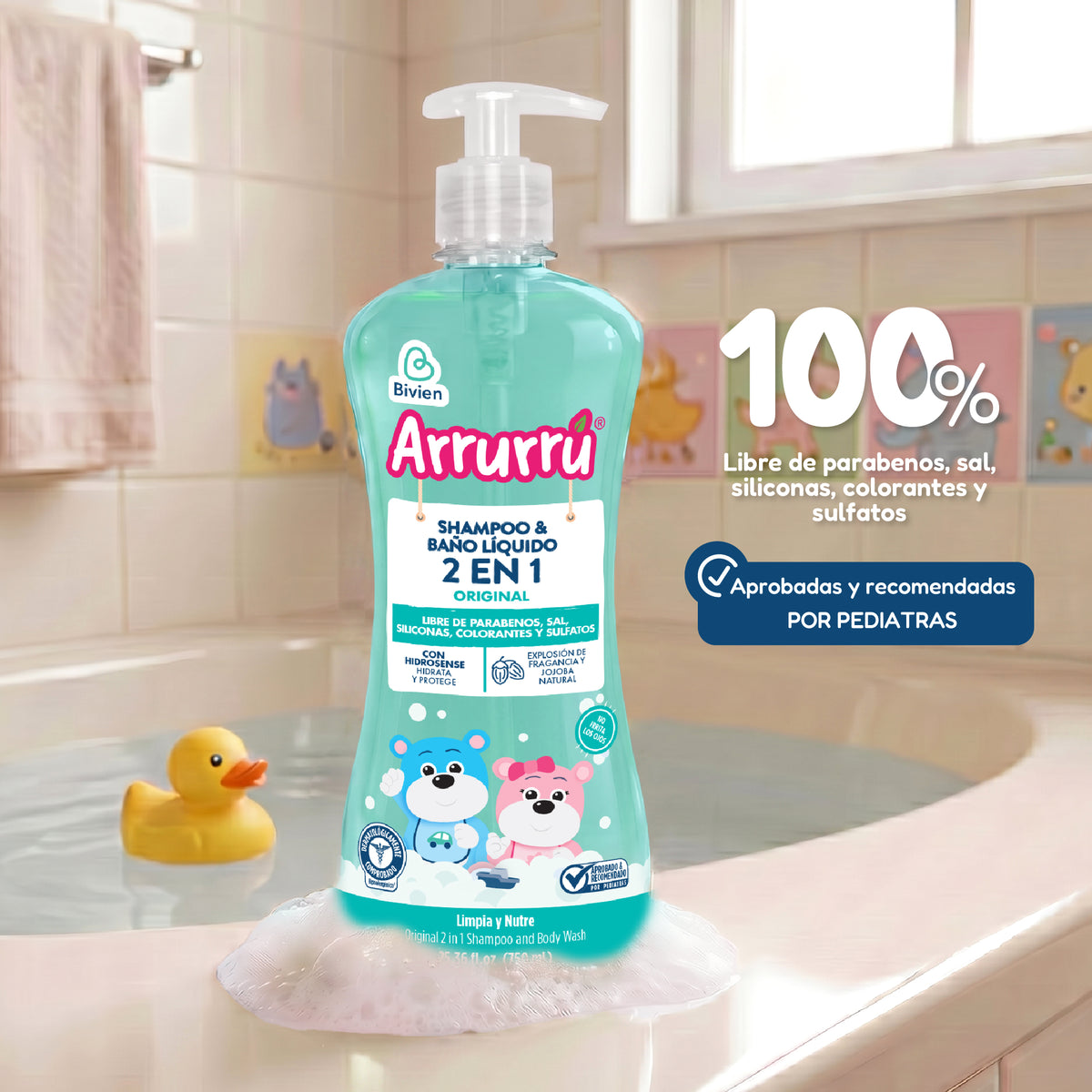 Shampoo & Baño Líquido 2 en 1 Arrurrú Original - 750 ml