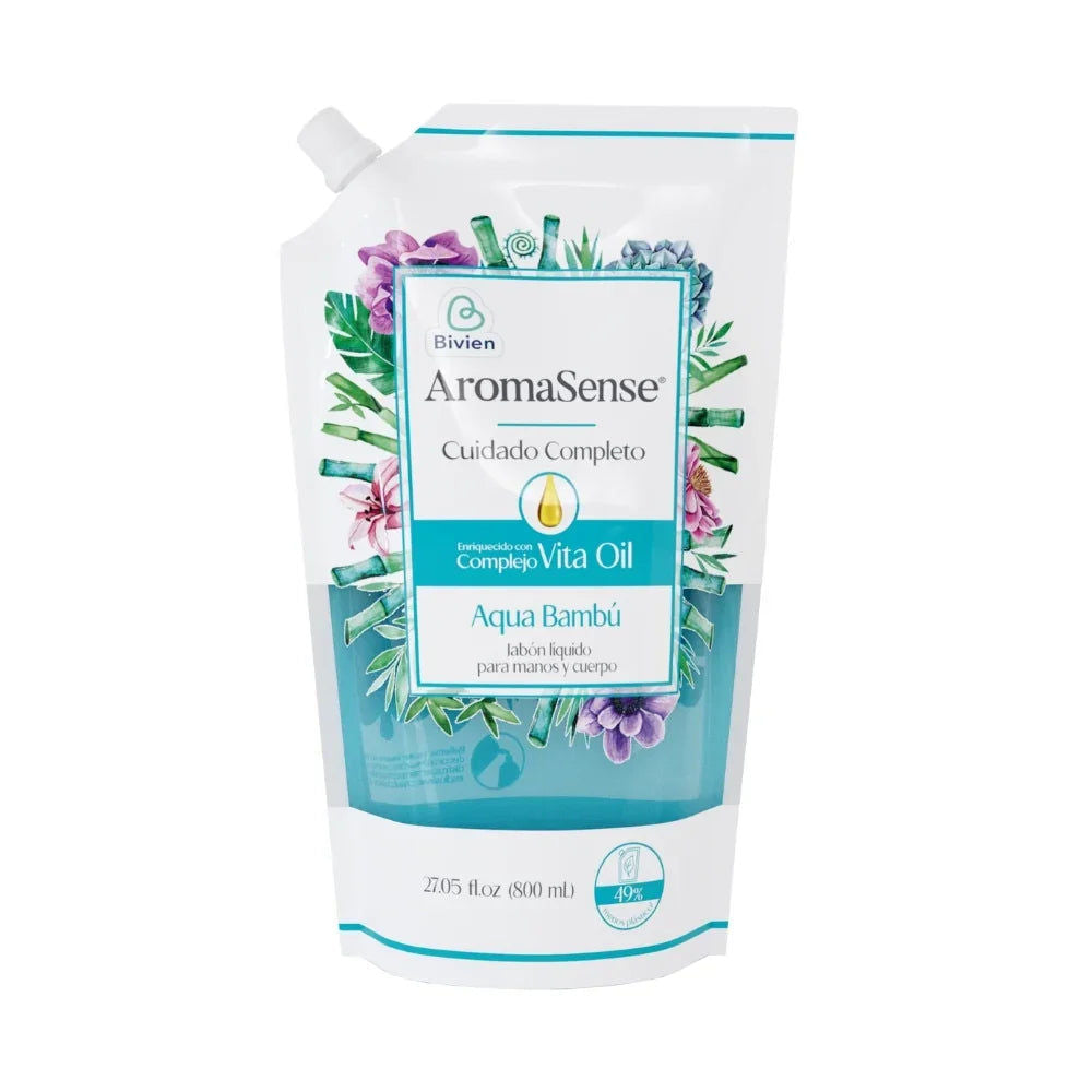 Jabón líquido Aromasense aqua bambú para manos y cuerpo - 400 ml