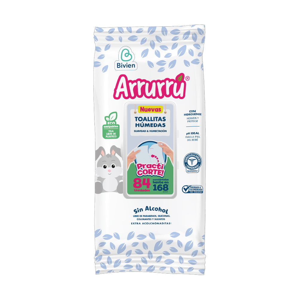 Toallitas Húmedas Arrurrú Suavidad & Humectación - 84 unds