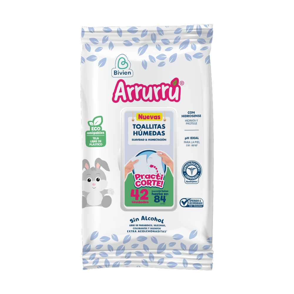 Toallitas Húmedas Arrurrú Suavidad & Humectación - 42 unds