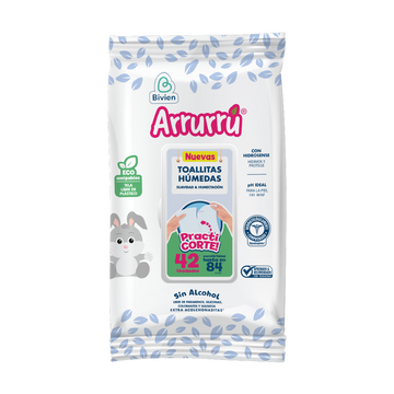 Toallitas Húmedas Arrurrú Suavidad & Humectación - 42 unds
