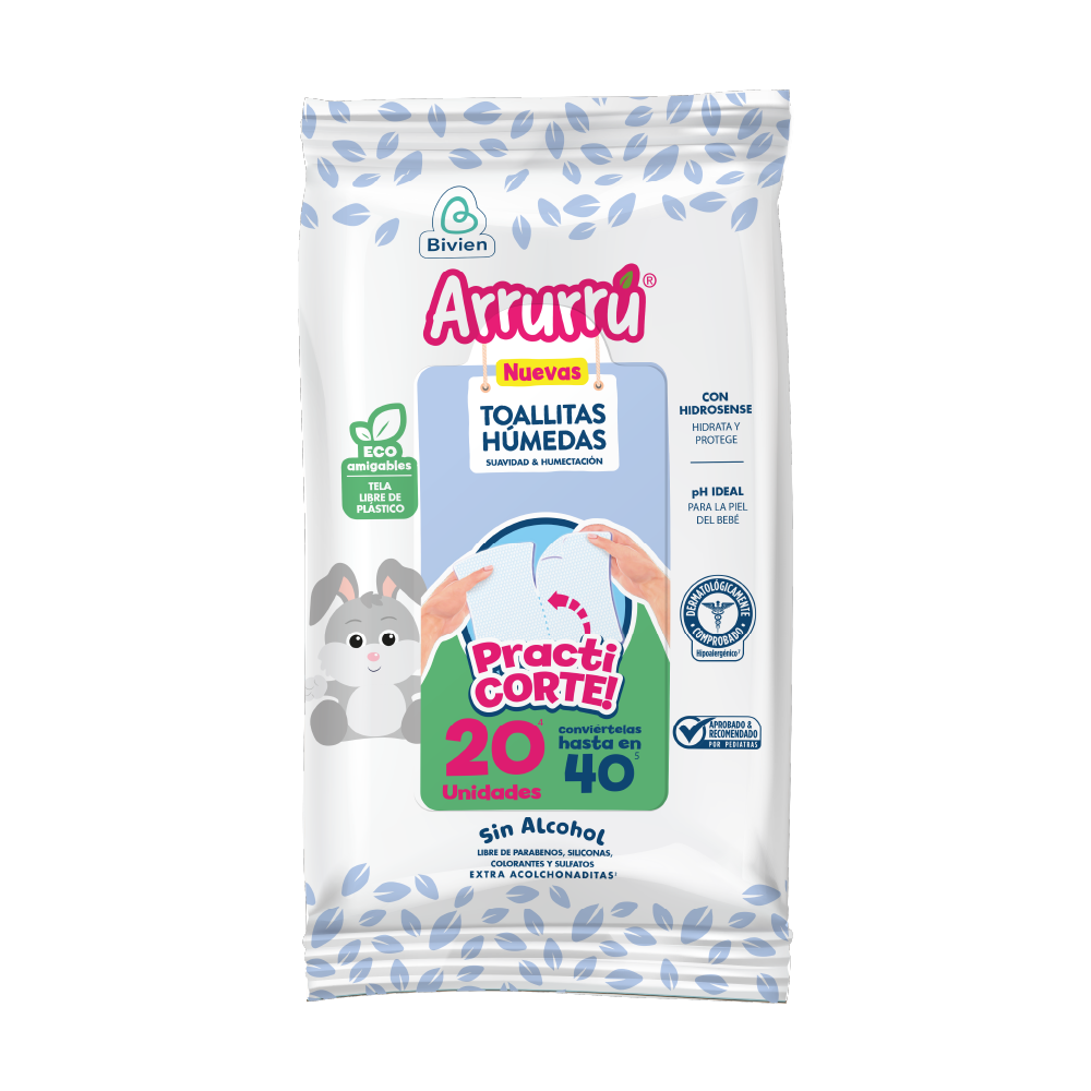 Toallitas Húmedas Arrurrú Suavidad & Humectación - 20 unds