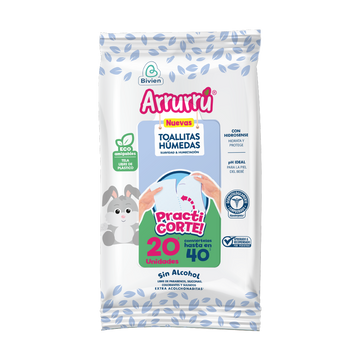 Toallitas Húmedas Arrurrú Suavidad & Humectación - 20 unds