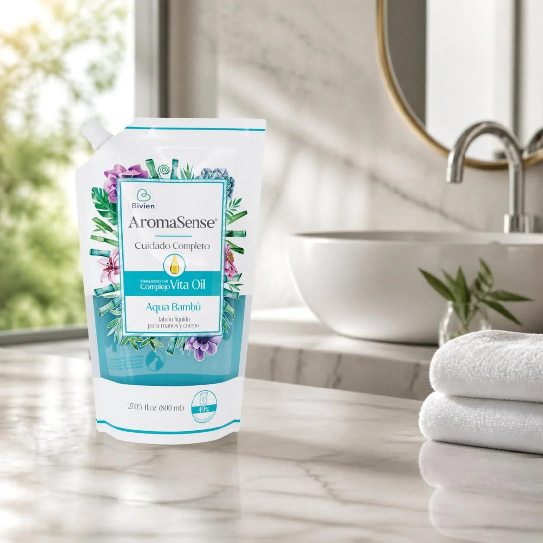 Jabón líquido Aromasense aqua bambú doypack - 800 ml