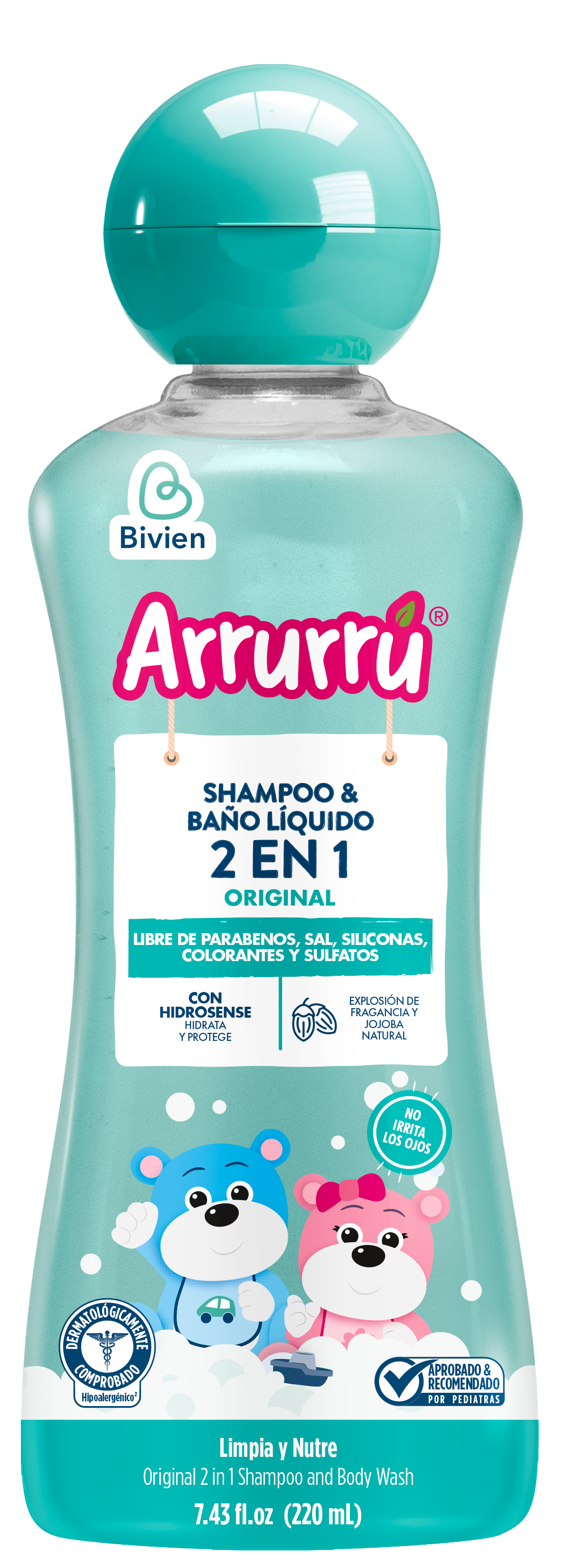 Shampoo & Baño Líquido 2 en 1 Arrurrú Original - 220 ml