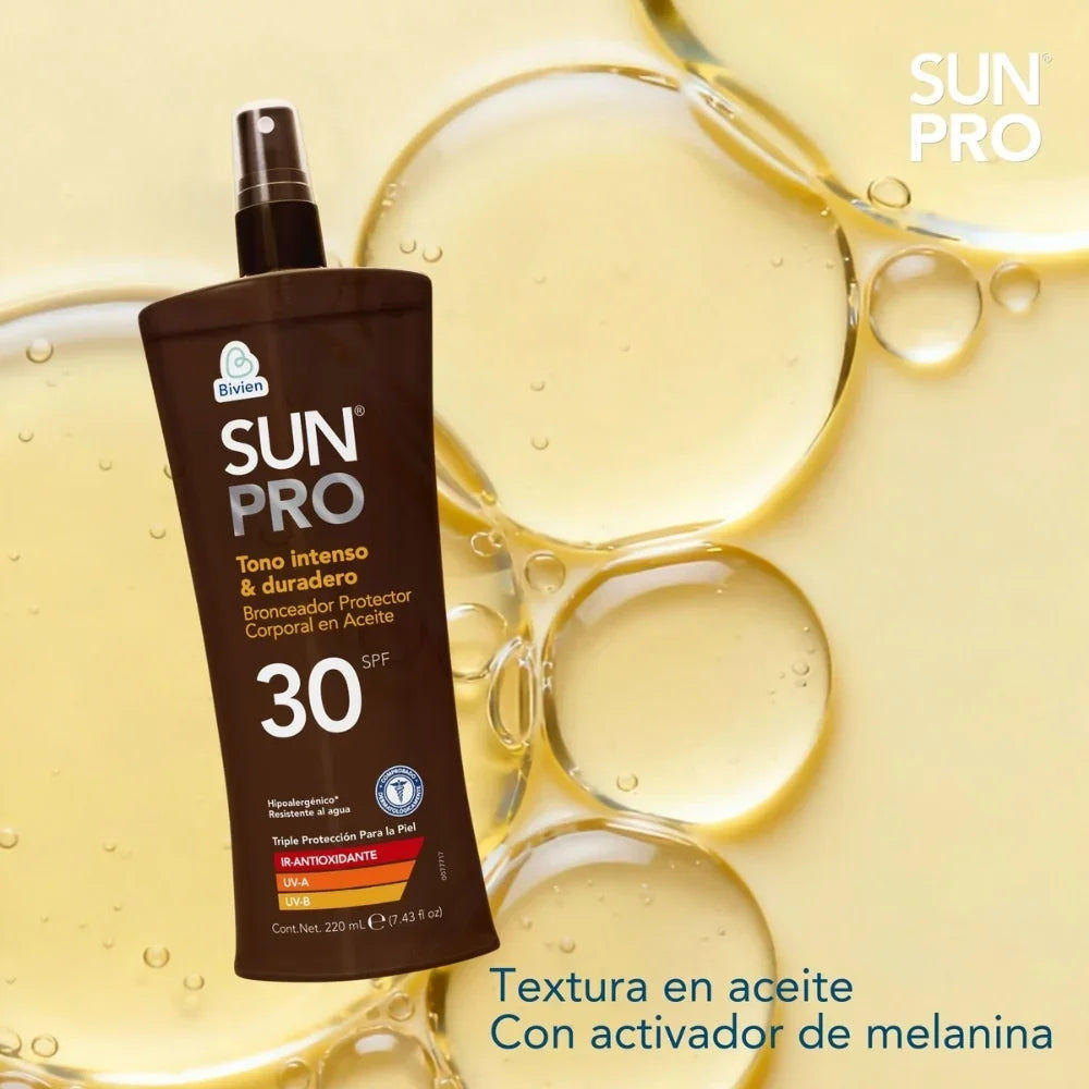 Bronceador protector solar en aceite Sun Pro SPF 30+ - 220 ml