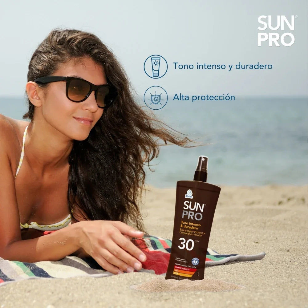 Bronceador protector solar en aceite Sun Pro SPF 30+ - 220 ml