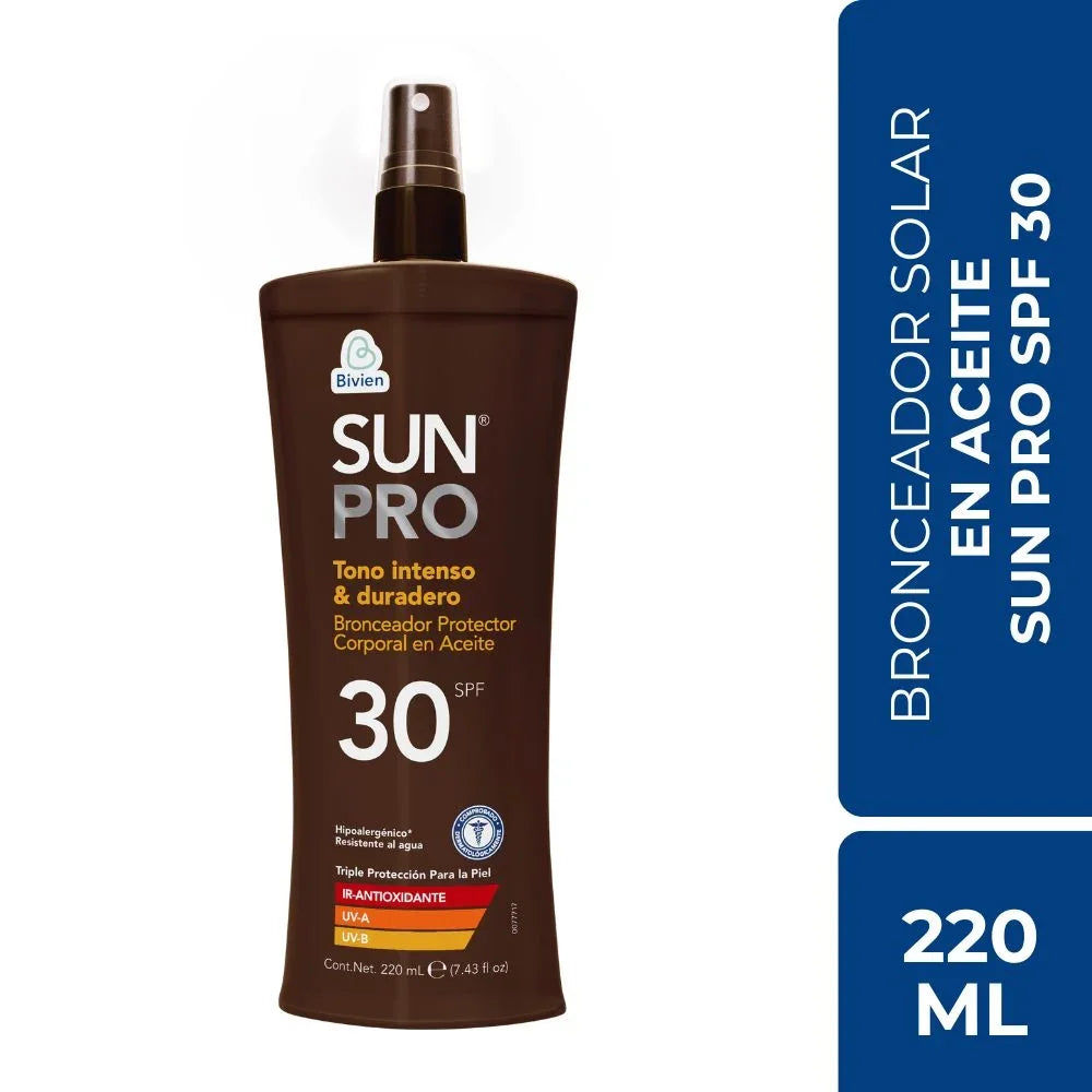 Bronceador protector solar en aceite Sun Pro SPF 30+ - 220 ml