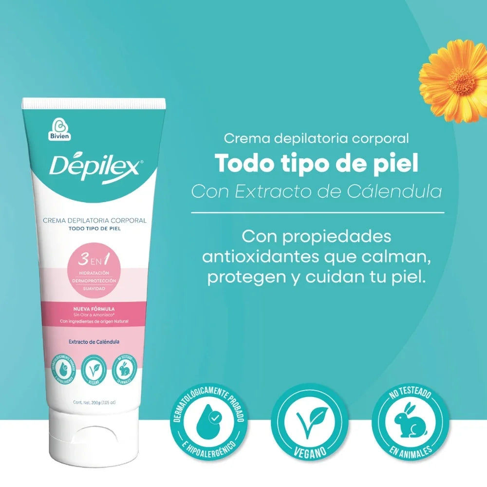 Crema Depilatoria Depilex Corporal Todo Tipo de Piel - 200gr