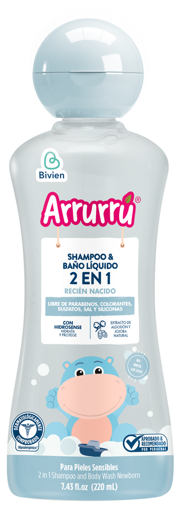 Shampoo & Baño Líquido 2 en 1 Arrurrú Recién Nacido - 220 ml