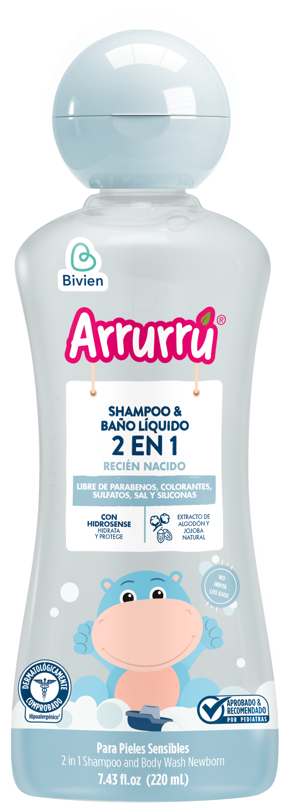Shampoo & Baño Líquido 2 en 1 Arrurrú Recién Nacido - 220 ml