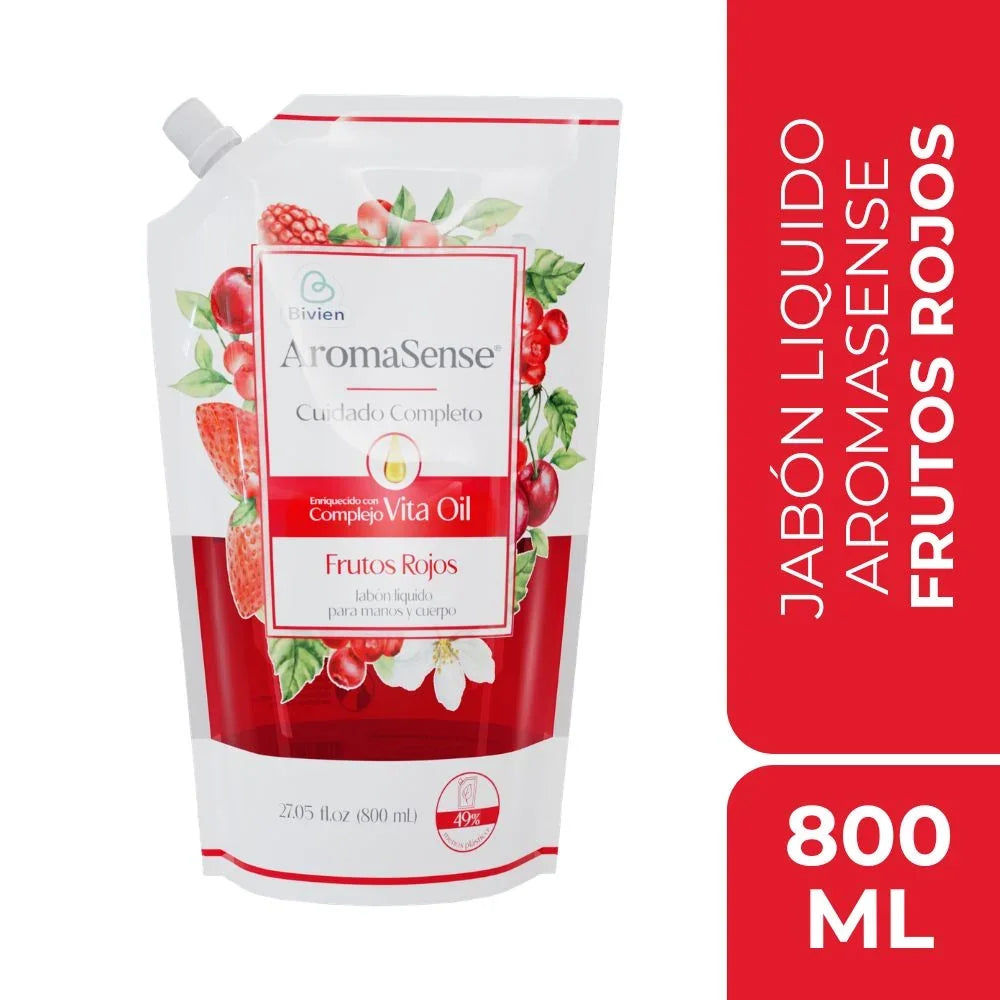 Jabón líquido Aromasense frutos rojos doypack - 800 ml