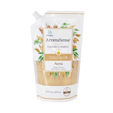 Jabón cremoso Aromasense avena doypack para manos y pies - 800 ml