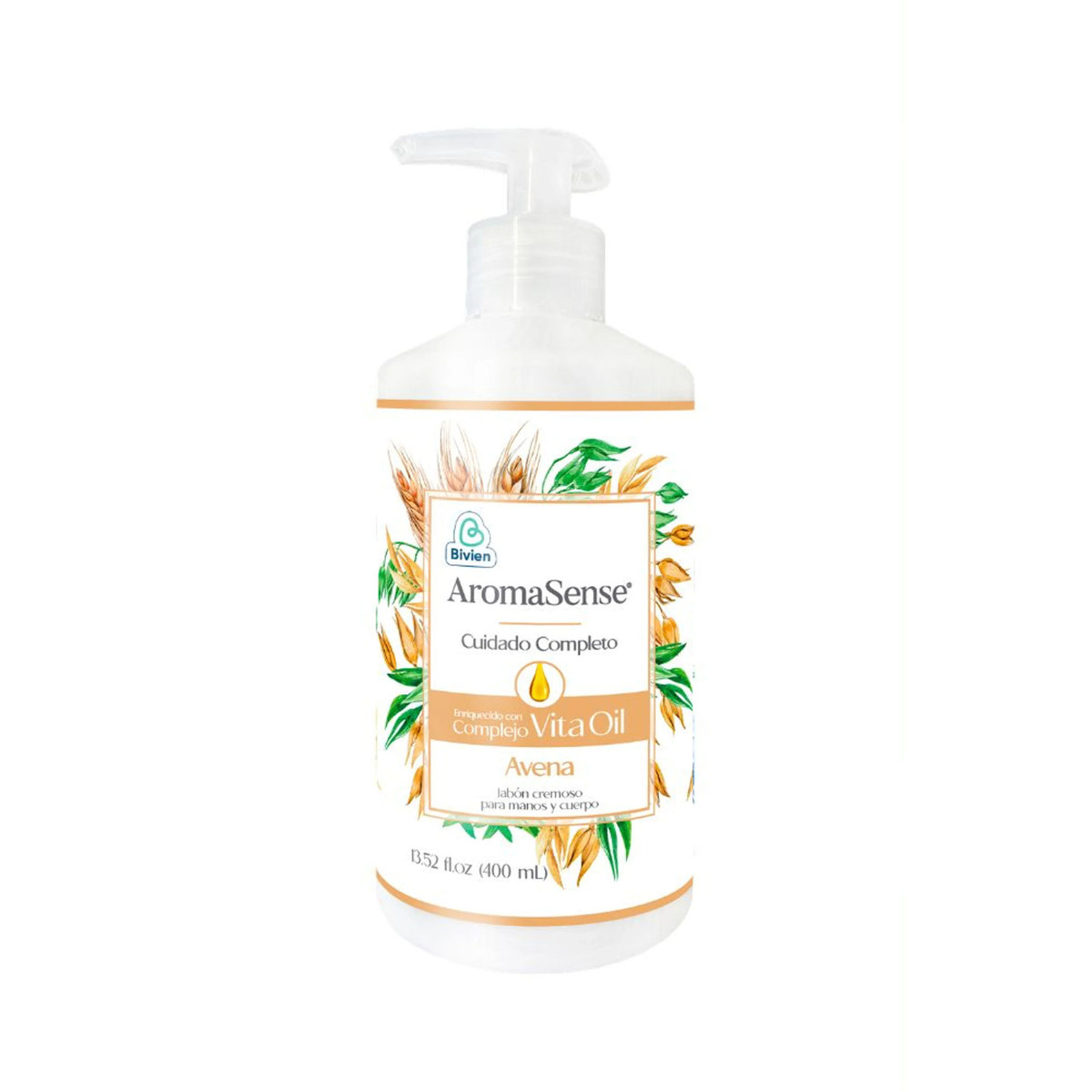 Jabón cremoso Aromasense avena para manos y cuerpo - 400 ml
