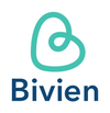 Logotipo de Bivien con símbolo de corazón estilizado en color turquesa sobre fondo blanco.