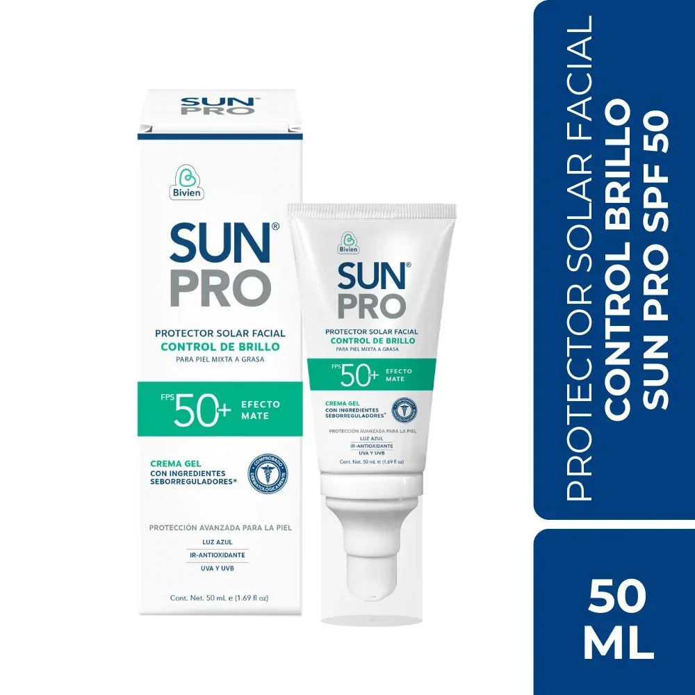 Protector solar facial Sun Pro control brillo SPF 50+ - 50 ml