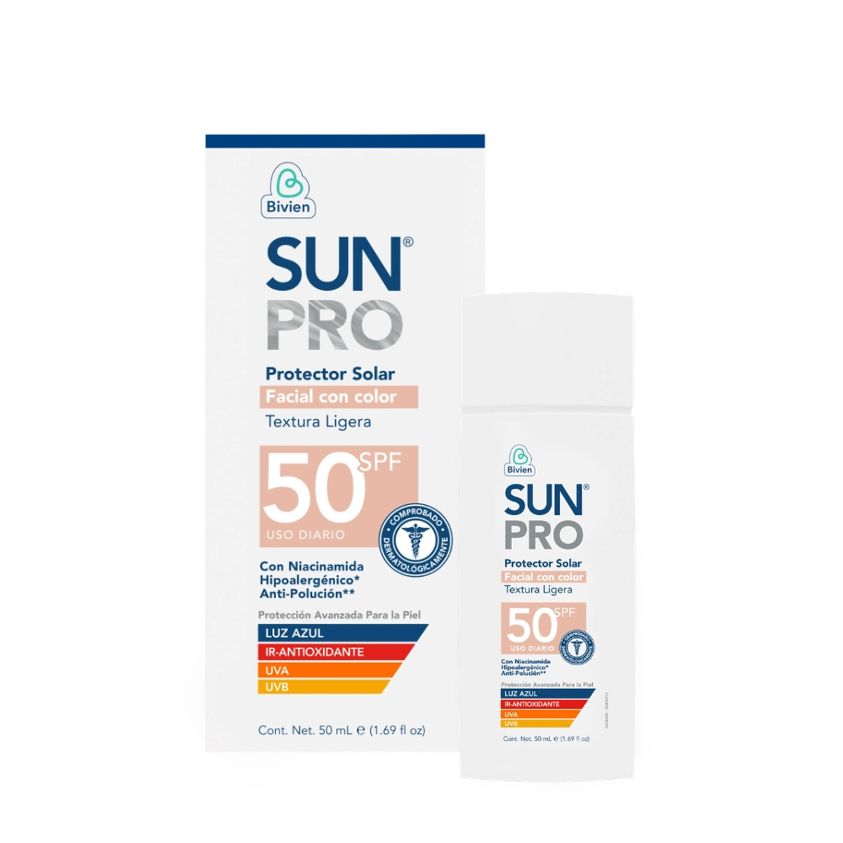 Protector solar facial Sun Pro color SPF 50+ - 50 ml