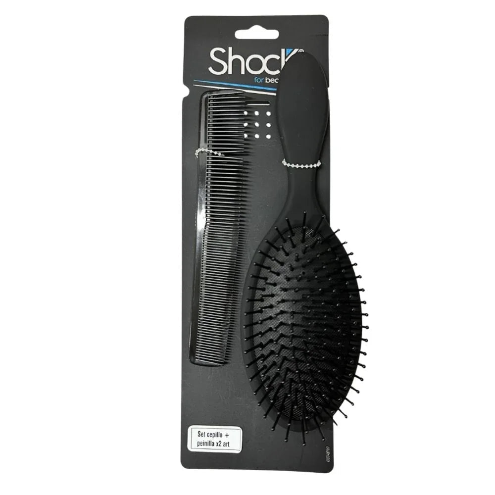 Set de cepillo y peinilla Shock para hombre - 2 unidades