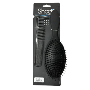 Set de cepillo y peinilla Shock para hombre - 2 unidades