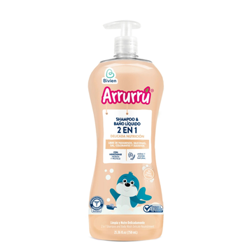 Shampoo Arrurrú baño líquido 2 en 1 delicada nutrición - 750 ml