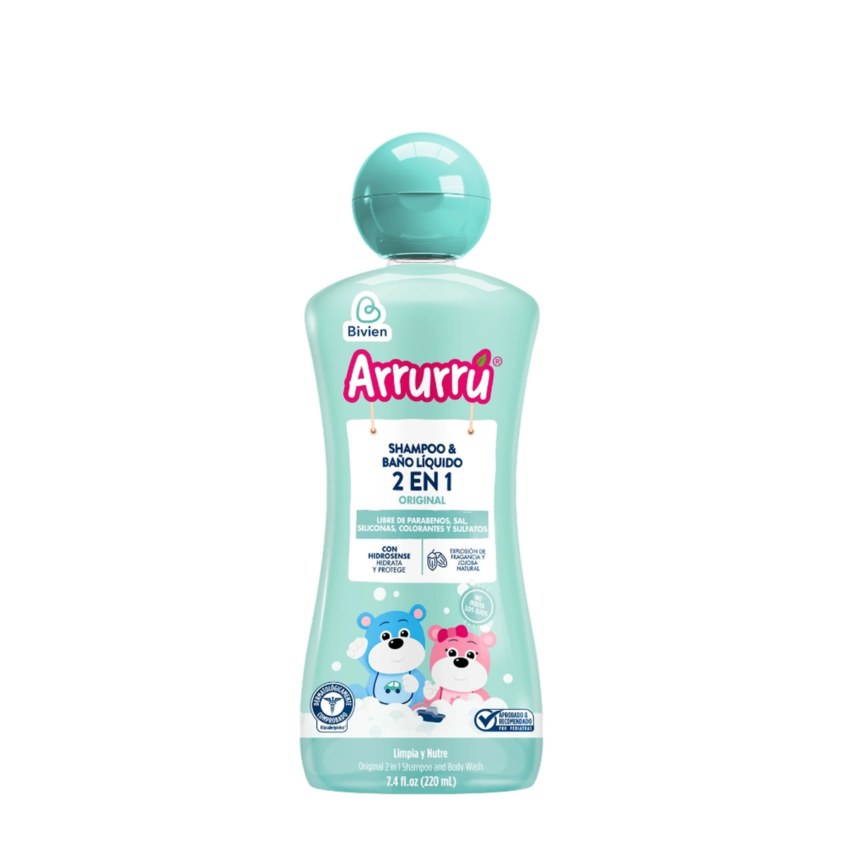 Shampoo Arrurrú shampoo y baño líquido 2 en 1 original - 400 ml