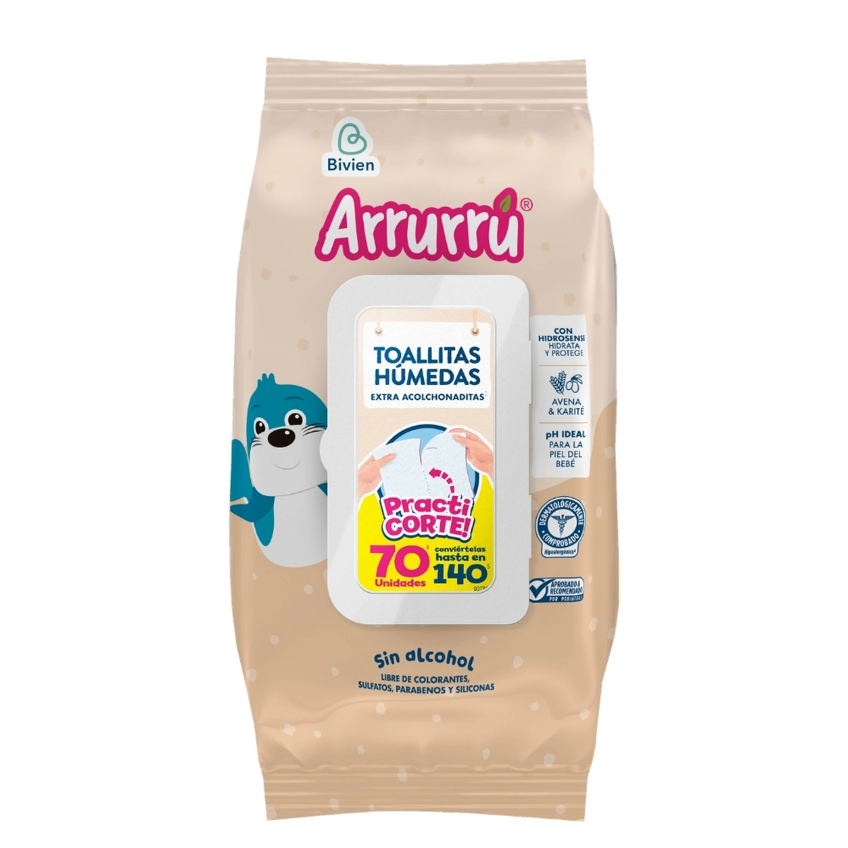 Toallitas húmedas Arrurrú avena & karite - 70 unidades