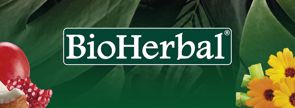 Logo y fondo BioHerbal Infusiones Botánicas, con frutos rojos y floresslider_item_Lin644
